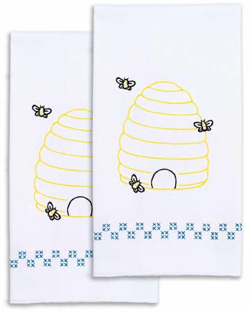 Needlecraft:  Bee Hive Decorative Hand Towel