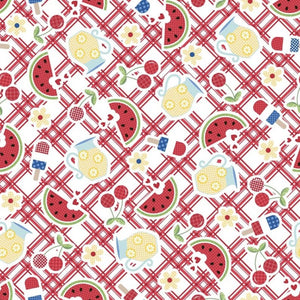 Red, White & Bloom Laminated Cotton